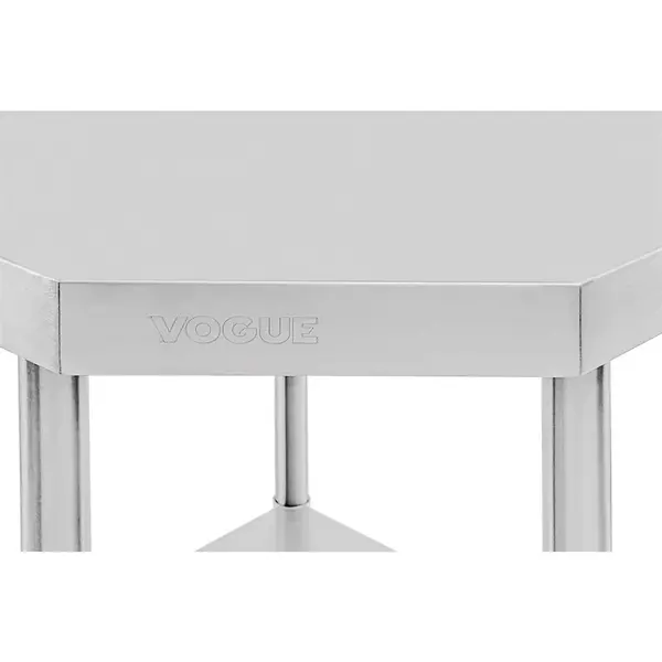 Hoekwerktafel | RVS | Bodemschap | Diepte 700 | Achteropstand | Zelfmontage | 900x900x900/960(h)mm
