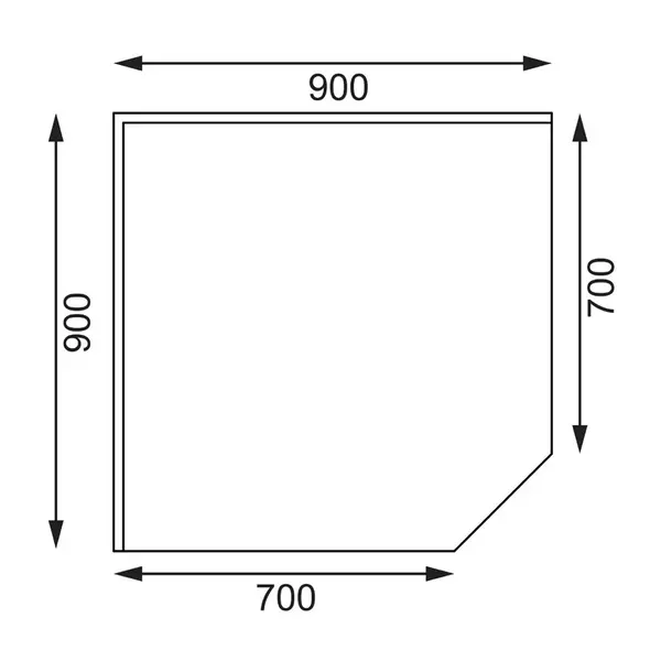 Hoekwerktafel | RVS | Bodemschap | Diepte 700 | Achteropstand | Zelfmontage | 900x900x900/960(h)mm