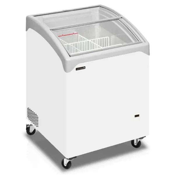 Vrieskist | ICECREAM | 130L | Wit/Grijs | -14°C/-24°C | Statisch | Schuifdeksels (Gebogen) | 665x665x918(h)mm