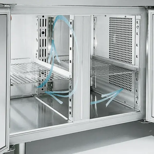 Bakkerij Vrieswerkbank | PastryLine | 360L | 2 Deuren (EN600x400) | -10°C/-20°C | Geforceerd | Natuurstenen Werkblad | 1505x800x880/900(h)mm