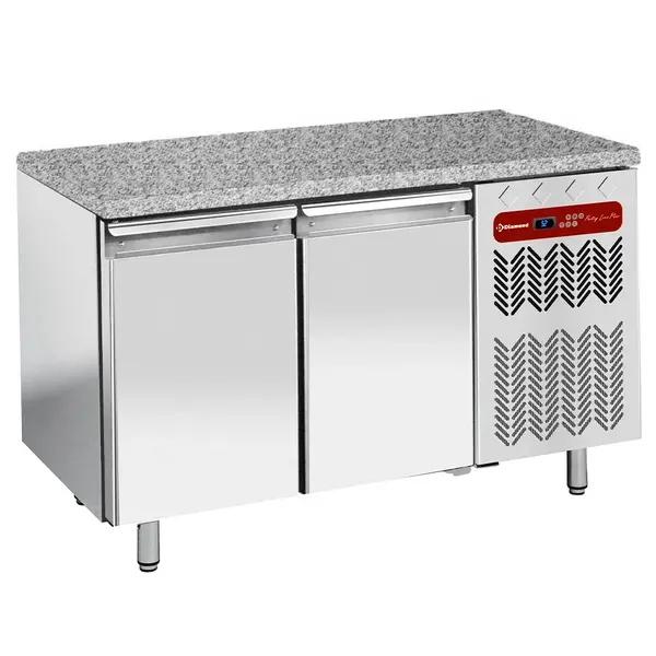 Bakkerij Vrieswerkbank | PastryLine | 360L | 2 Deuren (EN600x400) | -10°C/-20°C | Geforceerd | Natuurstenen Werkblad | 1505x800x880/900(h)mm