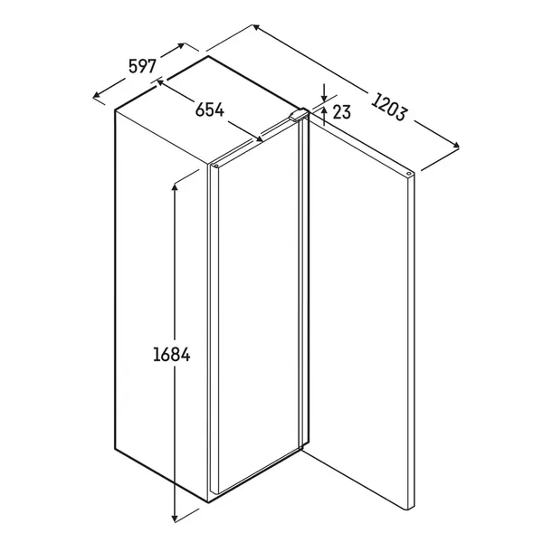 Koelkast | PERFORMANCE | 327L | Wit | +2°C/+9°C | Geforceerd | Interieur Waterdicht | 597x654x1684(h)mm