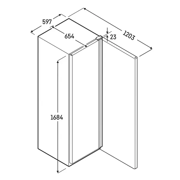 Koelkast | PERFECTION | 327L | Zwart | -2°C/+15°C | Geforceerd | Touchscreen + App | Temperatuur-/Deuralarm | 597x654x1684(h)mm