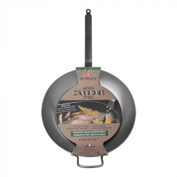 Lyonnaiserpan | CARBONE PLUS | Plaatstaal | Div. Warmtebronnen | Ø400x53(h)mm