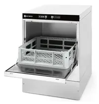 HENDI Glazenspoelmachine | Mand 400x400 | Afvoerpomp | Zeeppomp | Naglanspomp | 230V | 472x566x705(h)mm 