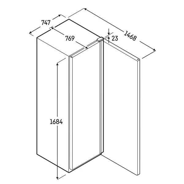 Koelkast | PERFORMANCE | 544L | Wit | +2°C/+9°C | Geforceerd | 747x769x1684(h)mm