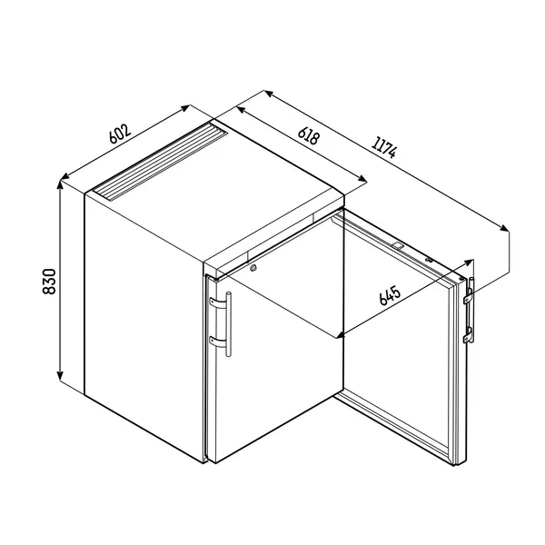 Vrieskast | PREMIUM | 143L | RVS/Zwart | -15°C/-32°C | Statisch | Temperatuuralarm | 600x615x830(h)mm