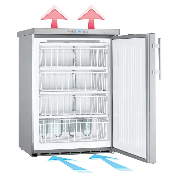 Vrieskast | PREMIUM | 143L | RVS | -9°C/-26°C | Statisch | Temperatuuralarm | Incl. 4 Manden | 600x615x830(h)mm