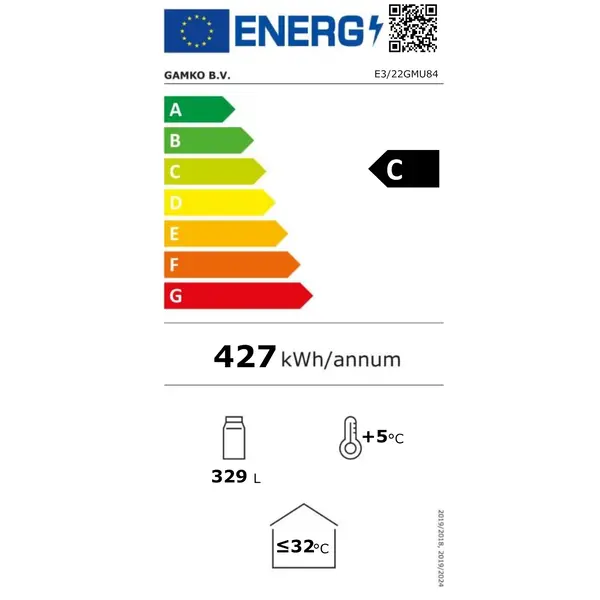 Barkoelkast | E3-SERIE | 364L | Antracietgrijs | +2°C/+18°C | Geforceerd | Draaideuren | 1434x524x860/880(h)mm