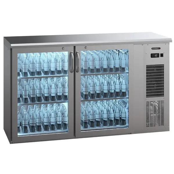 Barkoelkast | E3-SERIE | 364L | RVS | +2°C/+18°C | Geforceerd | Draaideuren | 1988x524x860/880(h)mm