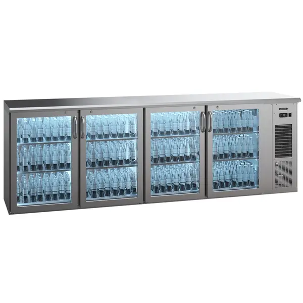 Barkoelkast | E3-SERIE | 728L | RVS | +2°C/+18°C | Geforceerd | Draaideuren | 2542x524x860/880(h)mm