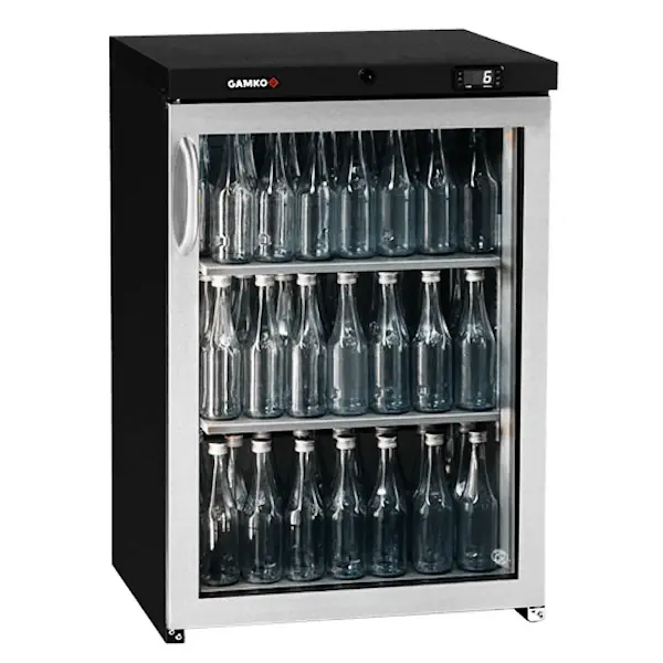Barkoelkast | MAXIGLASS | 150L | Antracietgrijs/RVS | +2°C/+18°C | Geforceerd | 600x576x900/910(h)mm