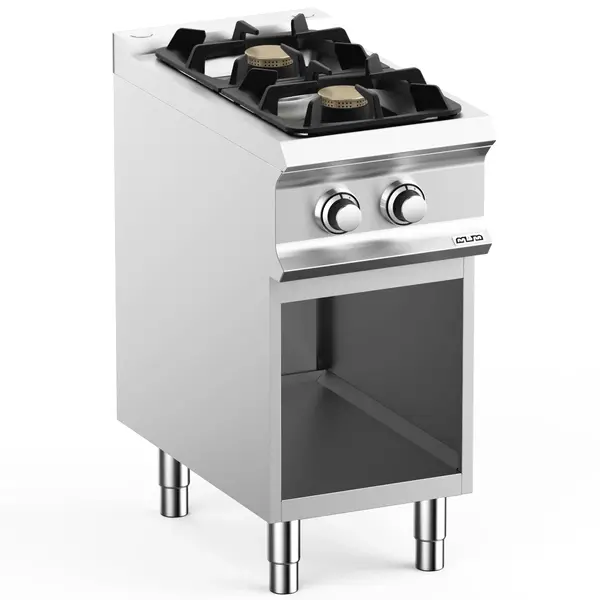Fornuis | DOMINA PRO 700 | Gas | 2 Branders (2x 7kW) | Waakvlam | Open Onderkast | 400x730x850(h)mm