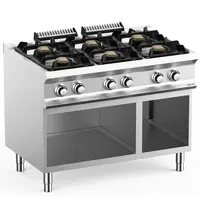 MBM Italy Fornuis | DOMINA PRO 700 | Gas | 6 Branders (6x 7kW) | Waakvlam | Open Onderkast | 1100x730x850(h)mm