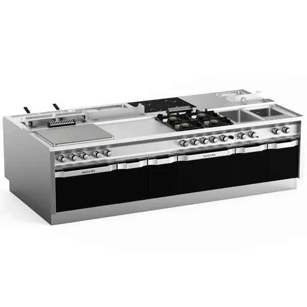 Fornuis + Maxi Oven | DOMINA PRO 700 | Gas | 6 Branders (6x 5.5kW) + Oven (8kW) | Waakvlam/Piëzo | 1100x730x850(h)mm