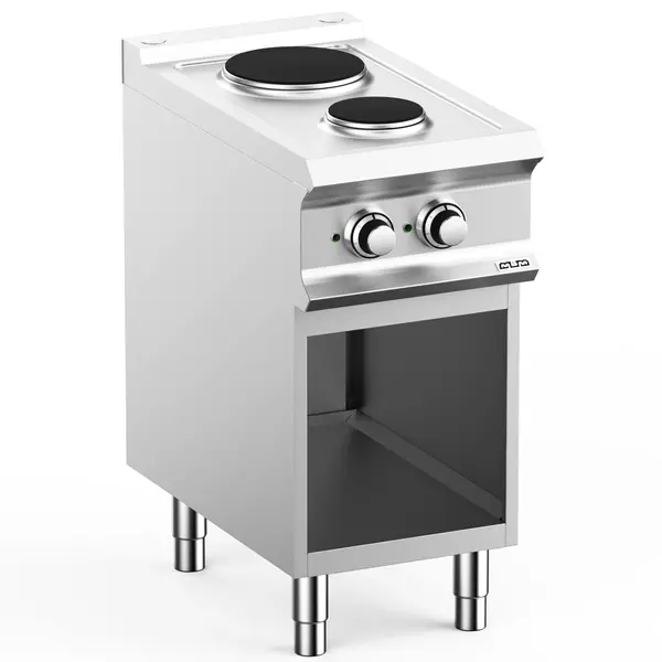 Fornuis | DOMINA PRO 700 | Elektrisch | 2 Kookpunten (Ø145/200) | 4.1kW (400V) | Open Onderkast | 400x730x850(h)mm