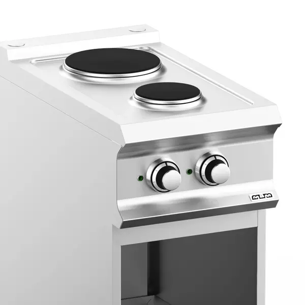 Fornuis | DOMINA PRO 700 | Elektrisch | 2 Kookpunten (Ø145/200) | 4.1kW (400V) | Open Onderkast | 400x730x850(h)mm