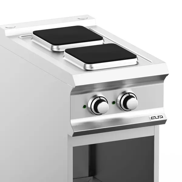 Fornuis | DOMINA PRO 700 | Elektrisch | 2 Kookpunten (220x220) | 5.2kW (400V) | Open Onderkast | 400x730x850(h)mm