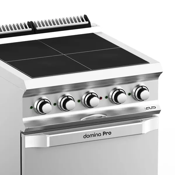 Fornuis + Oven | DOMINA PRO 700 | Elektrisch | 4 Kookpunten (300x300) + 2/1 GN Oven | 15.3kW (400V) | 700x730x850(h)mm