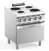 MBM Italy Fornuis + Oven | DOMINA PRO 700 | Elektrisch | 4 Kookpunten (Ø145/200) + 2/1 GN Oven | 13.5kW (400V) | 700x730x850(h)mm 