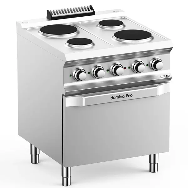 Fornuis + Oven | DOMINA PRO 700 | Elektrisch | 4 Kookpunten (Ø145/200) + 2/1 GN Oven | 13.5kW (400V) | 700x730x850(h)mm