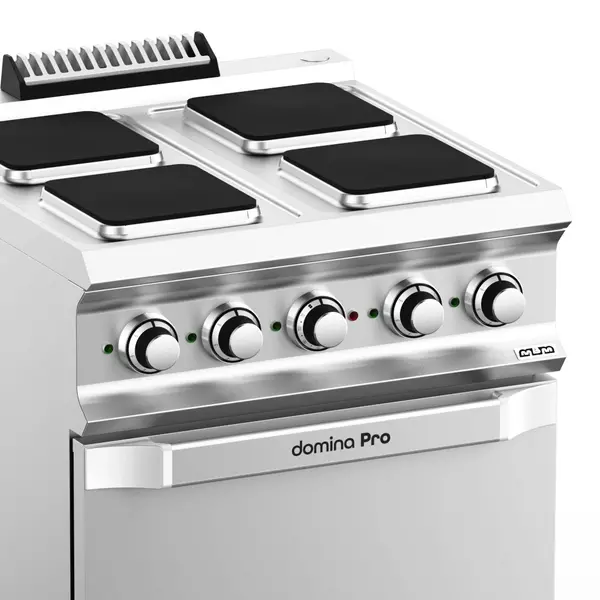 Fornuis + Oven | DOMINA PRO 700 | Elektrisch | 4 Kookpunten (220x220) + 2/1 GN Oven | 15.7kW (400V) | 700x730x850(h)mm
