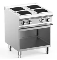 MBM Italy Fornuis | DOMINA PRO 700 | Elektrisch | 4 Kookpunten (220x220) | 10.4kW (400V) | Open Onderkast | 700x730x850(h)mm 