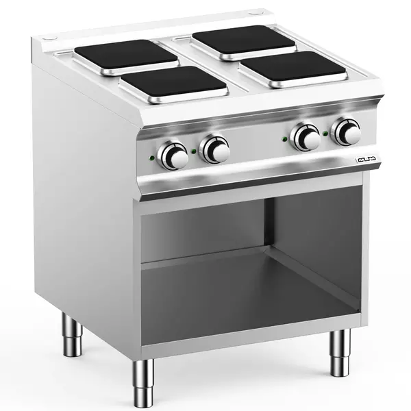 Fornuis | DOMINA PRO 700 | Elektrisch | 4 Kookpunten (220x220) | 10.4kW (400V) | Open Onderkast | 700x730x850(h)mm