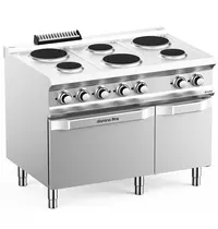 MBM Italy Fornuis + Oven | DOMINA PRO 700 | Elektrisch | 6 Kookpunten (Ø145/200) + 2/1 GN Oven | 17.6kW (400V) | Neutraal Vak | 1100x730x850(h)mm