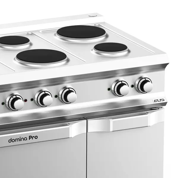 Fornuis + Oven | DOMINA PRO 700 | Elektrisch | 6 Kookpunten (Ø145/200) + 2/1 GN Oven | 17.6kW (400V) | Neutraal Vak | 1100x730x850(h)mm