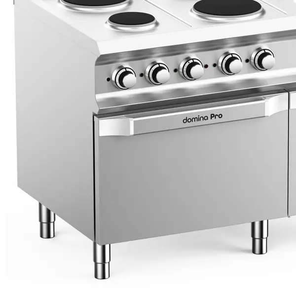 Fornuis + Oven | DOMINA PRO 700 | Elektrisch | 6 Kookpunten (Ø145/200) + 2/1 GN Oven | 17.6kW (400V) | Neutraal Vak | 1100x730x850(h)mm