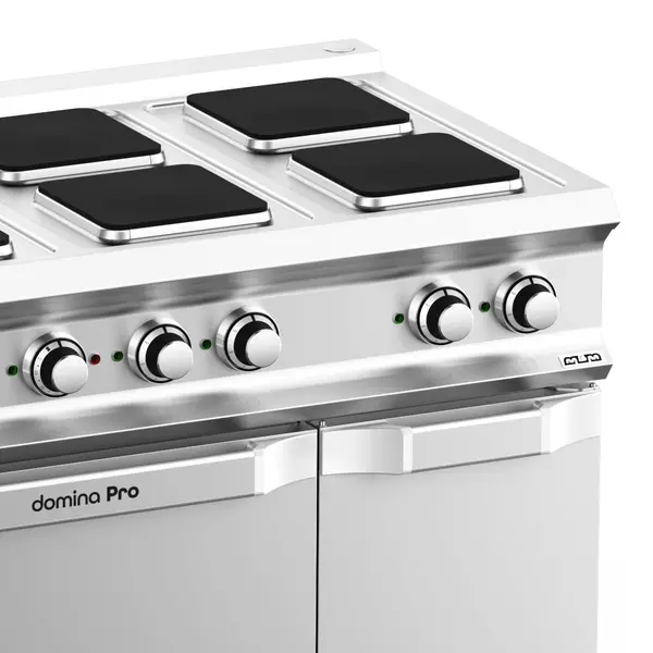 Fornuis + Oven | DOMINA PRO 700 | Elektrisch | 6 Kookpunten (220x220) + 2/1 GN Oven | 20.9kW (400V) | Neutraal Vak | 1100x730x850(h)mm