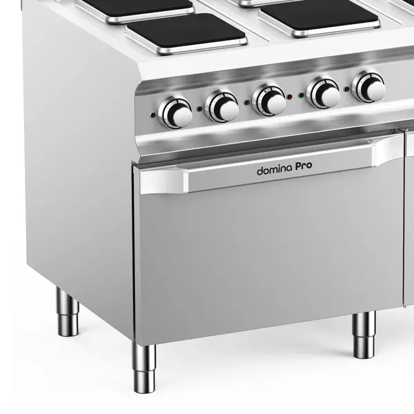 Fornuis + Oven | DOMINA PRO 700 | Elektrisch | 6 Kookpunten (220x220) + 2/1 GN Oven | 20.9kW (400V) | Neutraal Vak | 1100x730x850(h)mm