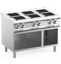 MBM Italy Fornuis | DOMINA PRO 700 | Elektrisch | 6 Kookpunten (220x220) | 15.6kW (400V) | Open Onderkast | 1100x730x850(h)mm