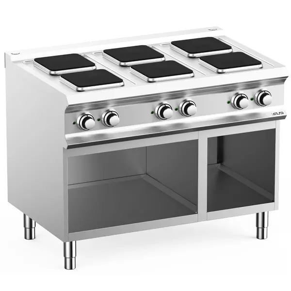 Fornuis | DOMINA PRO 700 | Elektrisch | 6 Kookpunten (220x220) | 15.6kW (400V) | Open Onderkast | 1100x730x850(h)mm