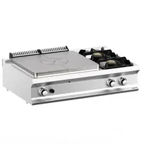 MBM Italy Fornuis/Doorkookplaat | DOMINA PRO 700 | Gas | 2 Branders (2x 7kW) + Plaat (10kW) | Waakvlam/Piëzo | 1100x730x250(h)mm 