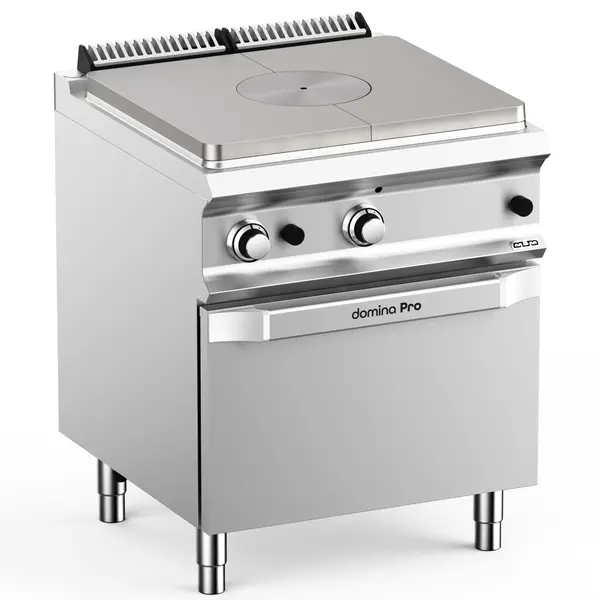 Doorkookplaat + Oven | DOMINA PRO 700 | Gas | 10kW + 2/1 GN Oven (6kW) | Piëzo Ontsteking | 700x730x850(h)mm