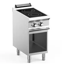 MBM Italy Glaskeramisch Fornuis | DOMINA PRO 700 | Elektrisch | 2 Kookpunten | 4.3kW (400V) | Open Onderkast | 400x730x850(h)mm 