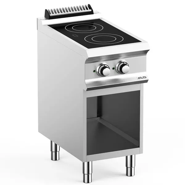 Glaskeramisch Fornuis | DOMINA PRO 700 | Elektrisch | 2 Kookpunten | 4.3kW (400V) | Open Onderkast | 400x730x850(h)mm