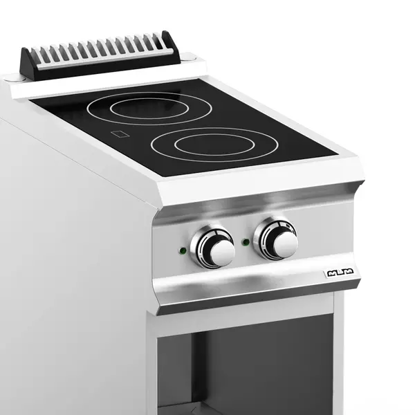 Glaskeramisch Fornuis | DOMINA PRO 700 | Elektrisch | 2 Kookpunten | 4.3kW (400V) | Open Onderkast | 400x730x850(h)mm