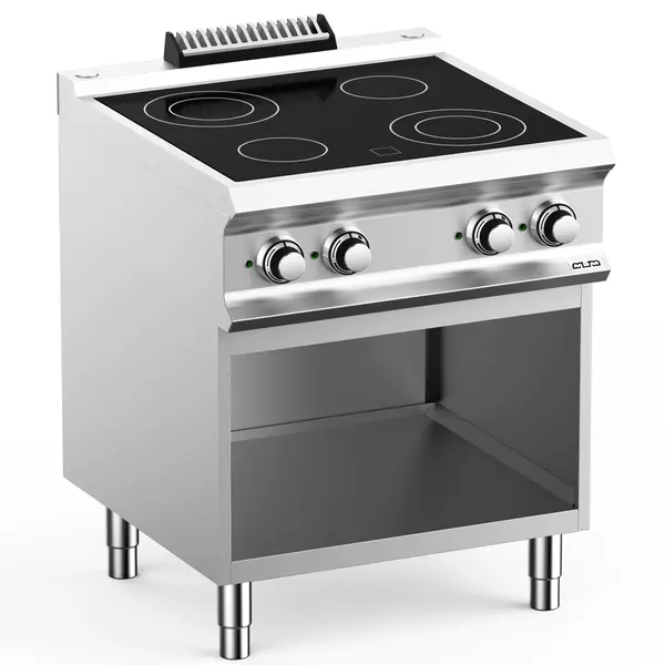 Glaskeramisch Fornuis | DOMINA PRO 700 | Elektrisch | 4 Kookpunten | 8.6kW (400V) | Open Onderkast | 700x730x850(h)mm