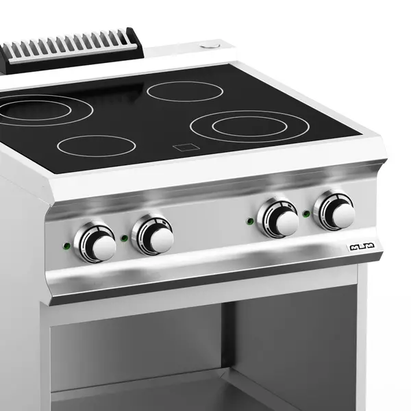 Glaskeramisch Fornuis | DOMINA PRO 700 | Elektrisch | 4 Kookpunten | 8.6kW (400V) | Open Onderkast | 700x730x850(h)mm