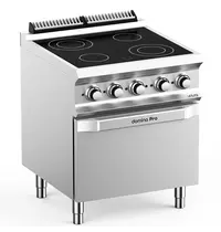 MBM Italy Glaskeramisch Fornuis + Oven | DOMINA PRO 700 | Elektrisch | 4 Kookpunten + 2/1 GN Oven | 13.9kW (400V) | 700x730x850(h)mm