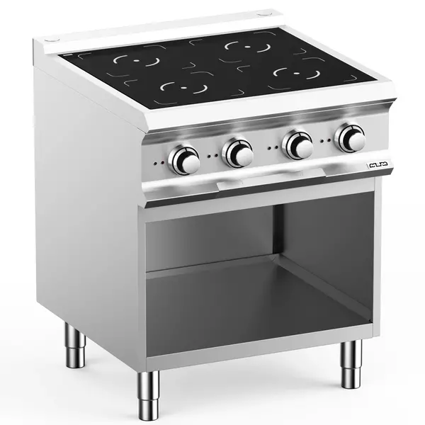 Inductiefornuis | DOMINA PRO 700 | 4 Kookpunten | 14kW (400V) | Open Onderkast | 700x730x850(h)mm