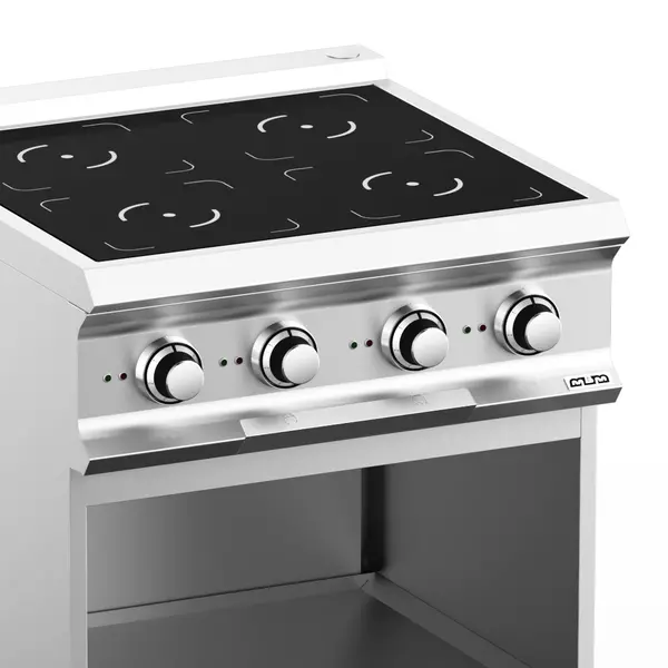 Inductiefornuis | DOMINA PRO 700 | 4 Kookpunten | 14kW (400V) | Open Onderkast | 700x730x850(h)mm