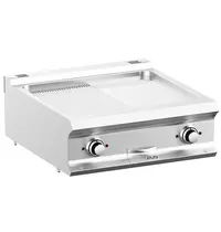 MBM Italy Bak-/Grillplaat | DOMINA PRO 700 | Elektrisch | Glad/Gegroefd Oppervlak 630x540 (Verchroomd) | 10kW (400V) | 700x730x250(h)mm