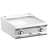 MBM Bak-/Grillplaat | DOMINA PRO 700 | Elektrisch | Glad/Gegroefd Oppervlak 630x540 (RVS) | 10kW (400V) | 700x730x250(h)mm