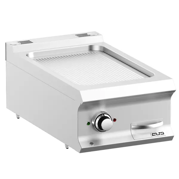 Bak-/Grillplaat | DOMINA PRO 700 | Elektrisch | Gegroefd Oppervlak 330x540 (Verchroomd) | 5kW (400V) | 400x730x250(h)mm