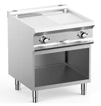 MBM Italy Bak-/Grillplaat | DOMINA PRO 700 | Elektrisch | Glad/Gegroefd Oppervlak 630x540 (Verchroomd) | 10kW (400V) | Open Onderkast | 700x730x850(h)mm