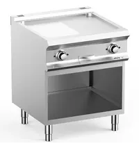 MBM Italy Bak-/Grillplaat | DOMINA PRO 700 | Elektrisch | Glad/Gegroefd Oppervlak 630x540 (RVS) | 10kW (400V) | Open Onderkast | 700x730x850(h)mm